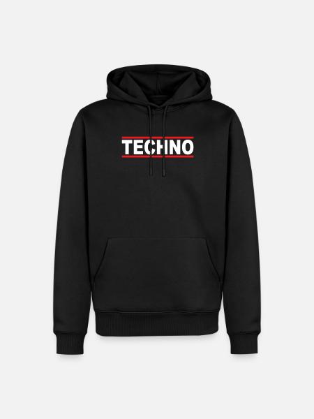 Techno - Sweat à capuche Premium bio Homme - noir
