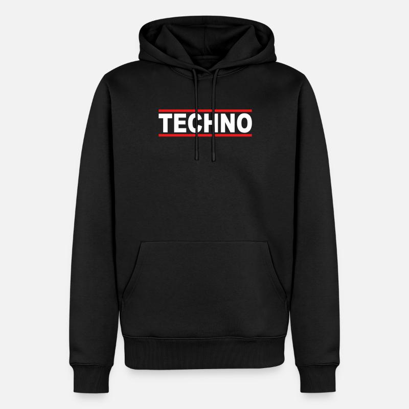 Techno - Sweat à capuche Premium bio Homme - noir