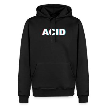 Techno Acid - Männer Premium Bio Hoodie - Schwarz - Vorne - Nico (187cm)