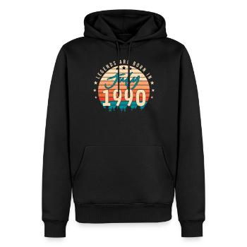 Geburtstagsgruss 1990 Juli - Männer Premium Bio Hoodie - Schwarz - Vorne - Nico (187cm)