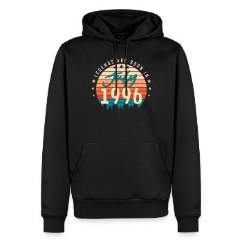 Mois de naissance Juillet 1996 - Sweat à capuche Premium bio Homme - noir - Devant - Nico (187cm)