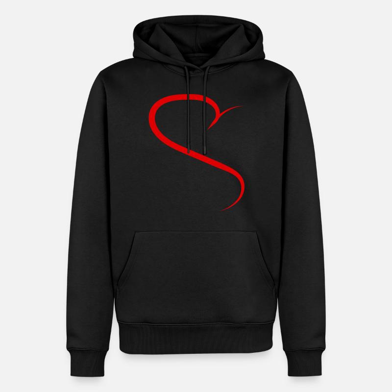 Conception rouge demi-cœur - Sweat à capuche Premium bio Homme - noir