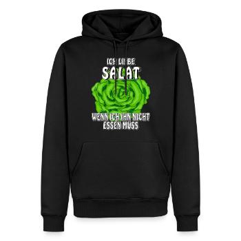 ICH LIEBE SALAT - Männer Premium Bio Hoodie - Schwarz - Vorne - Nico (187cm)