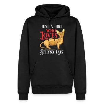 Sphynx Katze Sphinx Haarloses Kätzchen Ägypten - Männer Premium Bio Hoodie - Schwarz - Vorne - Nico (187cm)