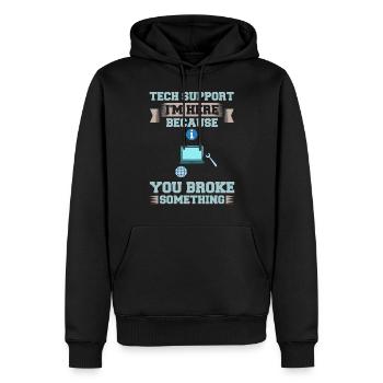 Tech Support IT Technical Assistance Helpdesk - Men’s Premium Organic Hoodie - black - Front - Nico (187cm)