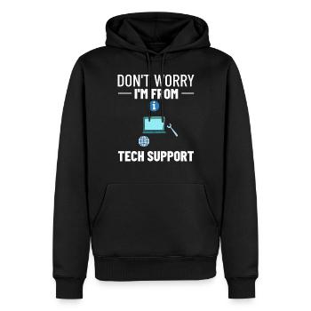 Tech Support IT Technical Assistance Helpdesk - Men’s Premium Organic Hoodie - black - Front - Nico (187cm)