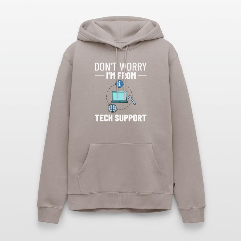 Tech Support IT Technical Assistance Helpdesk Men’s Premium Organic Hoodie