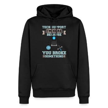 Support technique Assistance technique informatique Helpdesk - Sweat à capuche Premium bio Homme - noir - Devant - Nico (187cm)