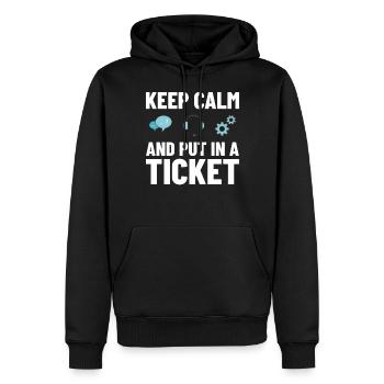 Tech Support IT Technical Assistance Helpdesk - Men’s Premium Organic Hoodie - black - Front - Nico (187cm)