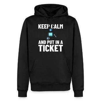Support technique Assistance technique informatique Helpdesk - Sweat à capuche Premium bio Homme - noir - Devant - Nico (187cm)