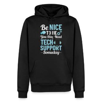 Tech Support IT Technical Assistance Helpdesk - Men’s Premium Organic Hoodie - black - Front - Nico (187cm)