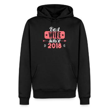 Beste Ehefrau Bester Ehemann seit 2018 - Männer Premium Bio Hoodie - Schwarz - Vorne - Nico (187cm)