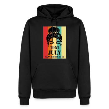 July 1951 Happy Birthday To Me - Männer Premium Bio Hoodie - Schwarz - Vorne - Nico (187cm)