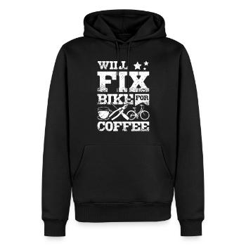 Réparera le vélo pour le café - Sweat à capuche Premium bio Homme - noir - Devant - Nico (187cm)