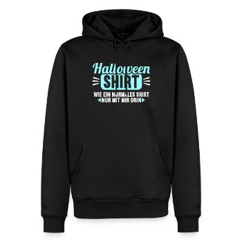 Halloween Shirt wie normales Shirt mit mir drin - Männer Premium Bio Hoodie - Schwarz - Vorne - Nico (187cm)