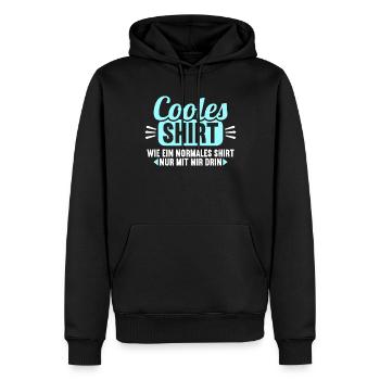 Cooles Shirt wie normales Shirt nur mit mir drin - Männer Premium Bio Hoodie - Schwarz - Vorne - Nico (187cm)