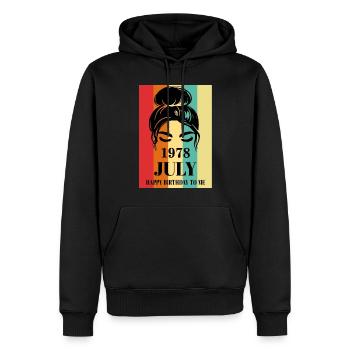 July 1978 Happy Birthday To Me - Männer Premium Bio Hoodie - Schwarz - Vorne - Nico (187cm)