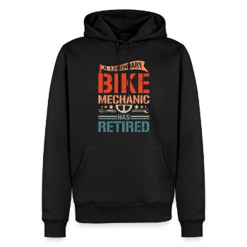 Un mécanicien de vélo légendaire a pris sa retraite - Sweat à capuche Premium bio Homme - noir - Devant - Nico (187cm)