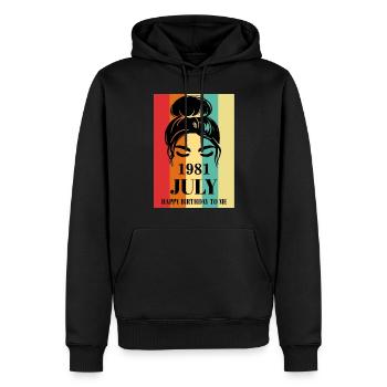 July 1981 Happy Birthday To Me - Männer Premium Bio Hoodie - Schwarz - Vorne - Nico (187cm)