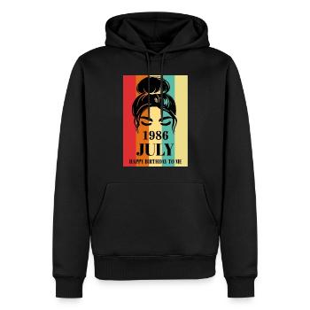 July 1986 Happy Birthday To Me - Männer Premium Bio Hoodie - Schwarz - Vorne - Nico (187cm)