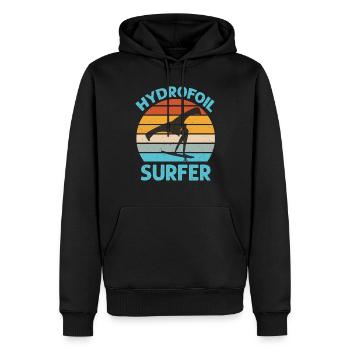 Hydrofoil Surfer - Wingfoil Surf - Sweat à capuche Premium bio Homme - noir - Devant - Nico (187cm)