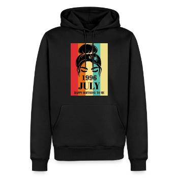 July 1996 Happy Birthday To Me - Männer Premium Bio Hoodie - Schwarz - Vorne - Nico (187cm)