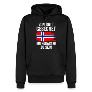 Skandinavien Norwegen Norweger Norwegisch - Männer Premium Bio Hoodie - Schwarz - Vorne - Nico (187cm)