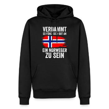 Skandinavien Norwegen Norweger Norwegisch - Männer Premium Bio Hoodie - Schwarz - Vorne - Nico (187cm)
