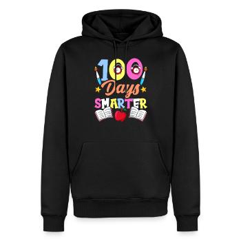 100 Tage Schlauer Lustig Team Sprüche Süß - Männer Premium Bio Hoodie - Schwarz - Vorne - Nico (187cm)