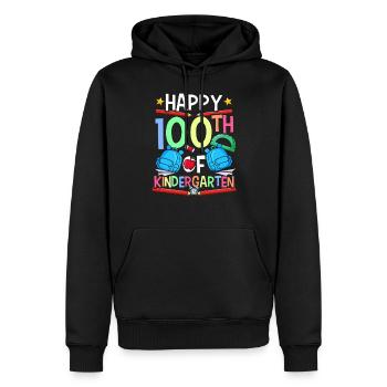 Heureux 100 jours à la maternelle 100 jours - Sweat à capuche Premium bio Homme - noir - Devant - Nico (187cm)