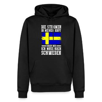 Skandinavien Schweden Schwede Schwedisch - Männer Premium Bio Hoodie - Schwarz - Vorne - Nico (187cm)
