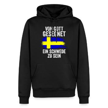 Skandinavien Schweden Schwede Schwedisch - Männer Premium Bio Hoodie - Schwarz - Vorne - Nico (187cm)
