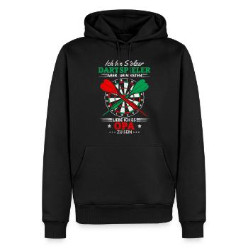 Großvater Dart Spieler Opa I Ich bin stolzer - Männer Premium Bio Hoodie - Schwarz - Vorne - Nico (187cm)