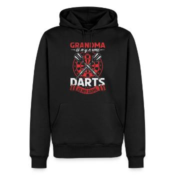 Oma ist mein Name Darts Is My Game - Oma - Männer Premium Bio Hoodie - Schwarz - Vorne - Nico (187cm)