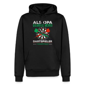 Als Opa geliebt als Dartspieler vergöttert Opa - Männer Premium Bio Hoodie - Schwarz - Vorne - Nico (187cm)