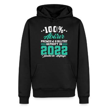 100 % Abitur 2022 Abiturientin Abiturient - Männer Premium Bio Hoodie - Schwarz - Vorne - Nico (187cm)
