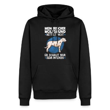 Mein Irischer Wolfshund bettelt nicht Wolfhound - Männer Premium Bio Hoodie - Schwarz - Vorne - Nico (187cm)