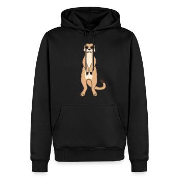 Meerkat Lover Gift Funny Animals - Men’s Premium Organic Hoodie - black - Front - Nico (187cm)