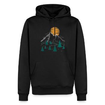 Nature Randonnée Empreinte Motif de montagne - Sweat à capuche Premium bio Homme - noir - Devant - Nico (187cm)