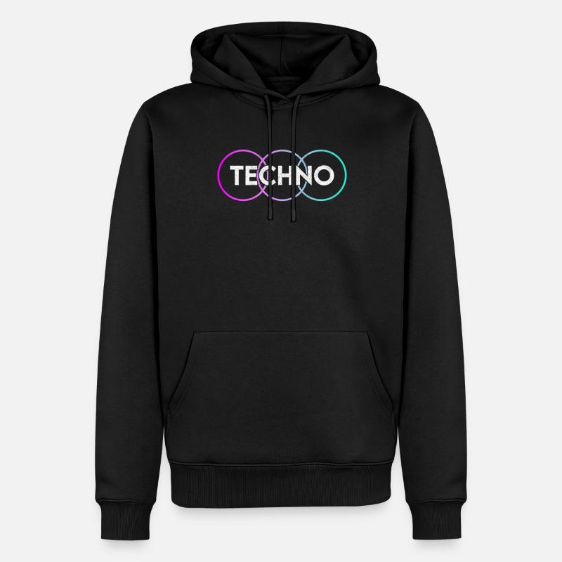 Techno - Sweat à capuche Premium bio Homme - noir