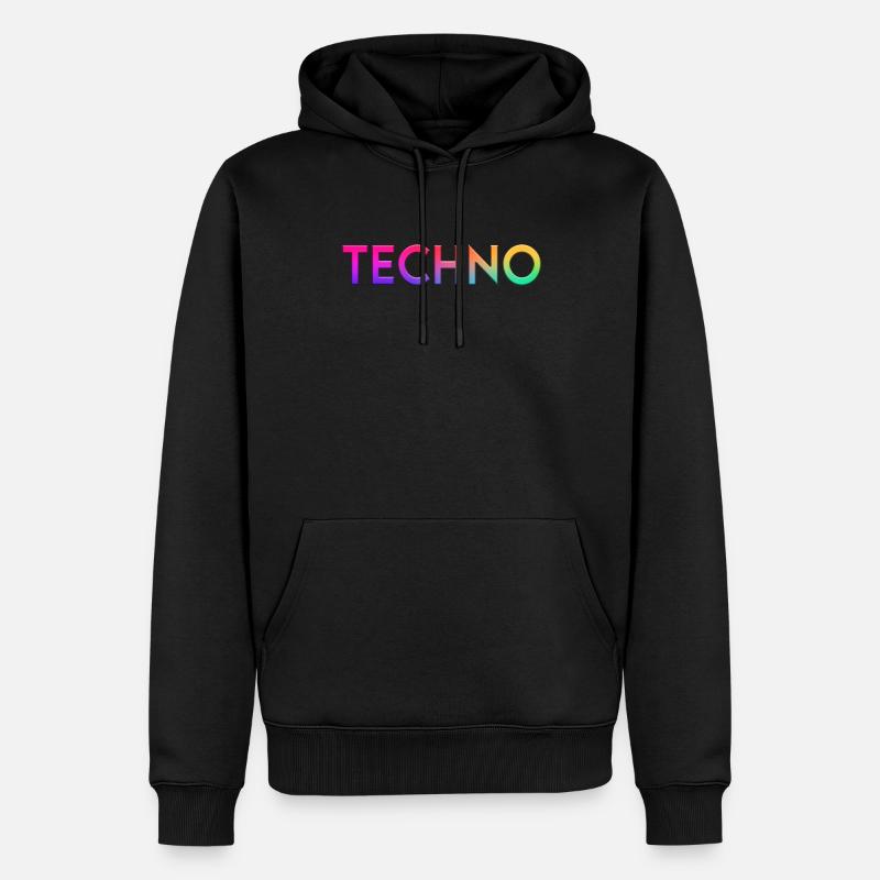 Techno - Männer Premium Bio Hoodie - Schwarz