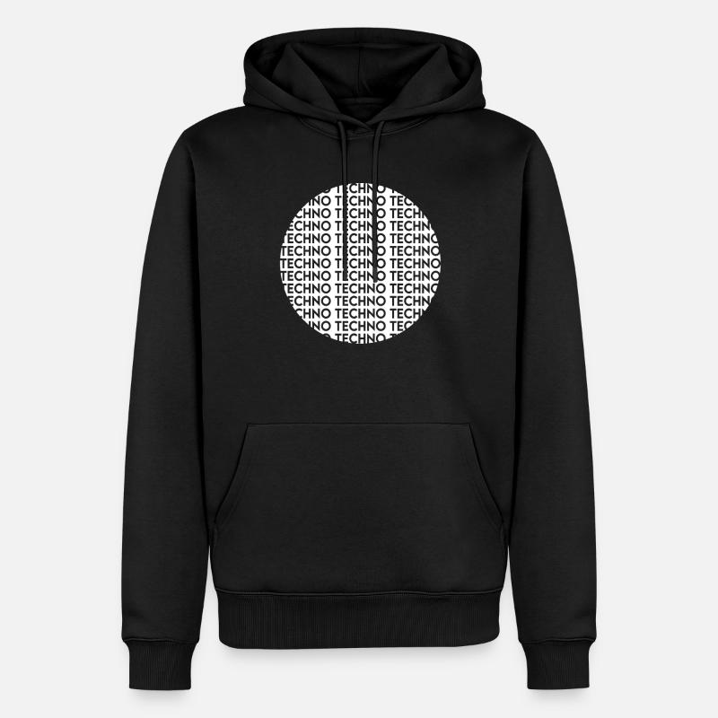 Techno - Sweat à capuche Premium bio Homme - noir