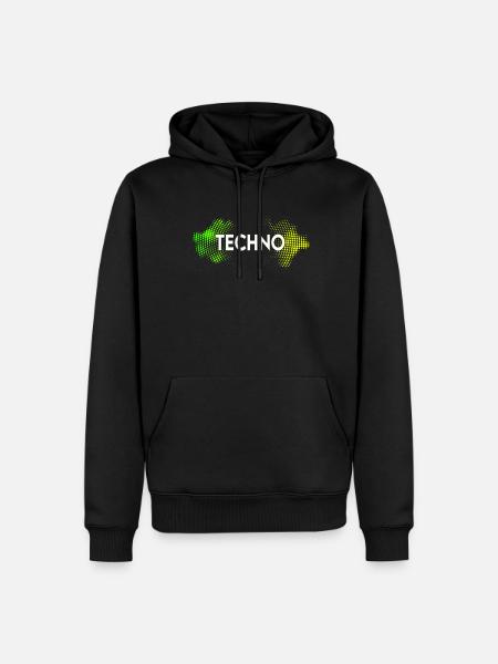 Techno - Sweat à capuche Premium bio Homme - noir