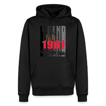1981 geboren Im Juli Retro Geschenkidee - Männer Premium Bio Hoodie - Schwarz - Vorne - Nico (187cm)