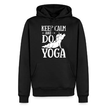 Yoga Einhorn Anfänger Workout Zitate Meditation - Männer Premium Bio Hoodie - Schwarz - Vorne - Nico (187cm)
