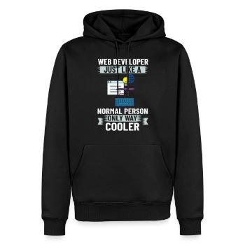 Web Development Web Developer Developer Manager - Men’s Premium Organic Hoodie - black - Front - Nico (187cm)