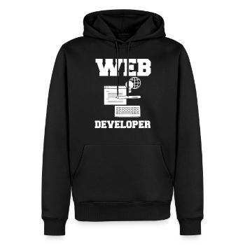 Web Development Web Developer Developer Manager - Men’s Premium Organic Hoodie - black - Front - Nico (187cm)