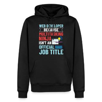Web Development Web Developer Developer Manager - Men’s Premium Organic Hoodie - black - Front - Nico (187cm)
