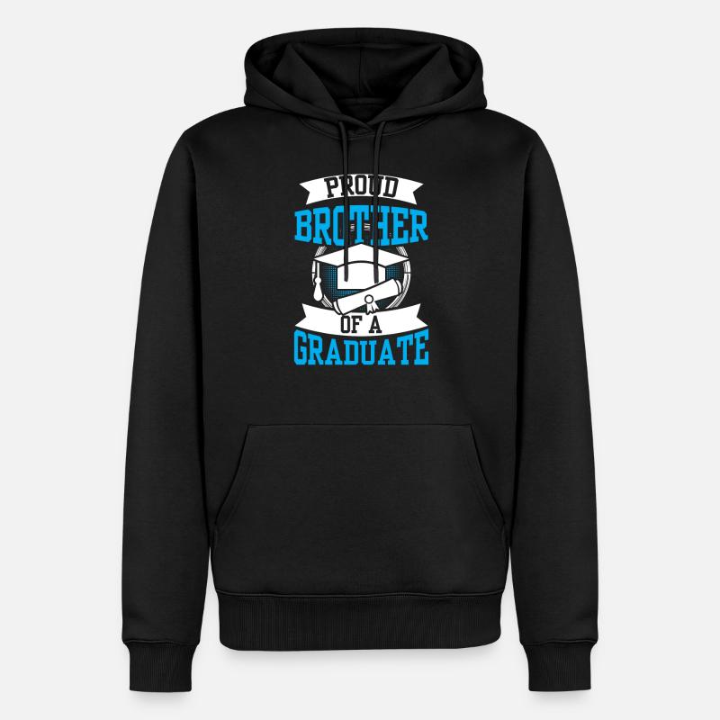 Fier frère d’un diplômé diplômé - Sweat à capuche Premium bio Homme - noir