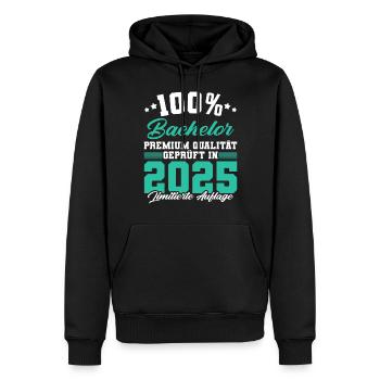 Bachelor 2025 Limitierte Auflage - Männer Premium Bio Hoodie - Schwarz - Vorne - Nico (187cm)